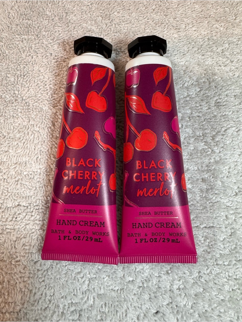 Set Of Two Bath & Body Works Black Cherry Merlot Shea Butter Hand Cream - 1oz